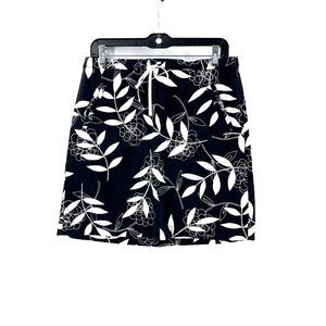 Ann Taylor Loft Women's Embroidered Floral Mini Skirt Pockets Side Zip Size 6